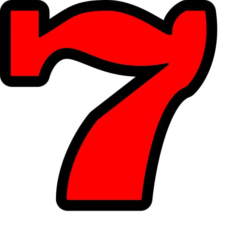 Bold red number seven, the lucky slot reel symbol