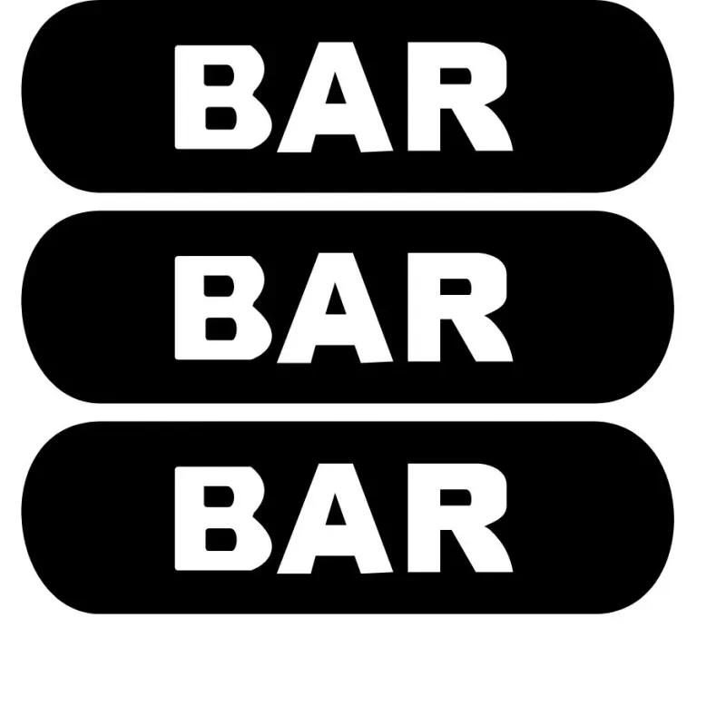 Triple BAR slot reel symbol in black and white