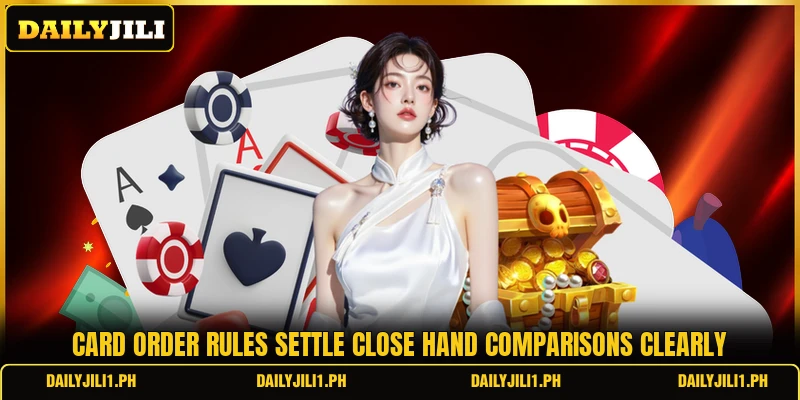 Card order rules settle close hand comparisons clearly