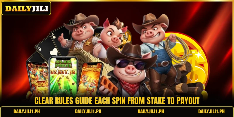 Clear rules guide each spin from stake to payout