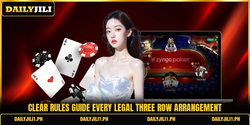 Clear rules guide every legal three row arrangement