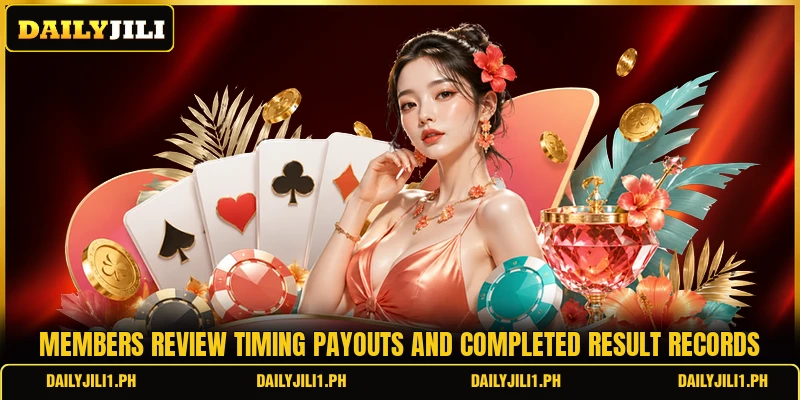 Members review timing payouts and completed result records