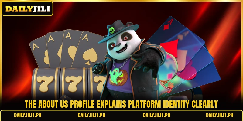 The about us profile explains platform identity clearly