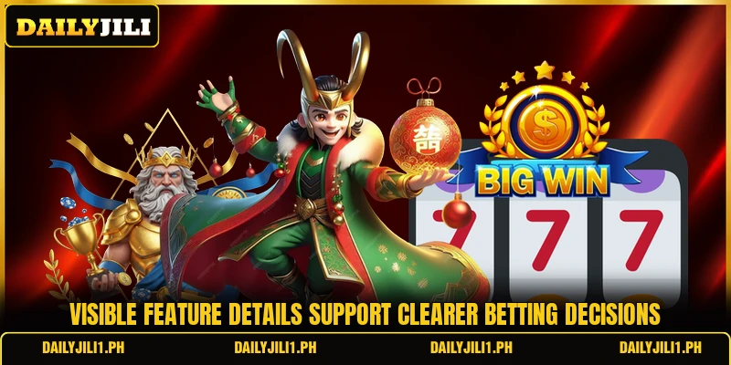 Visible feature details support clearer betting decisions